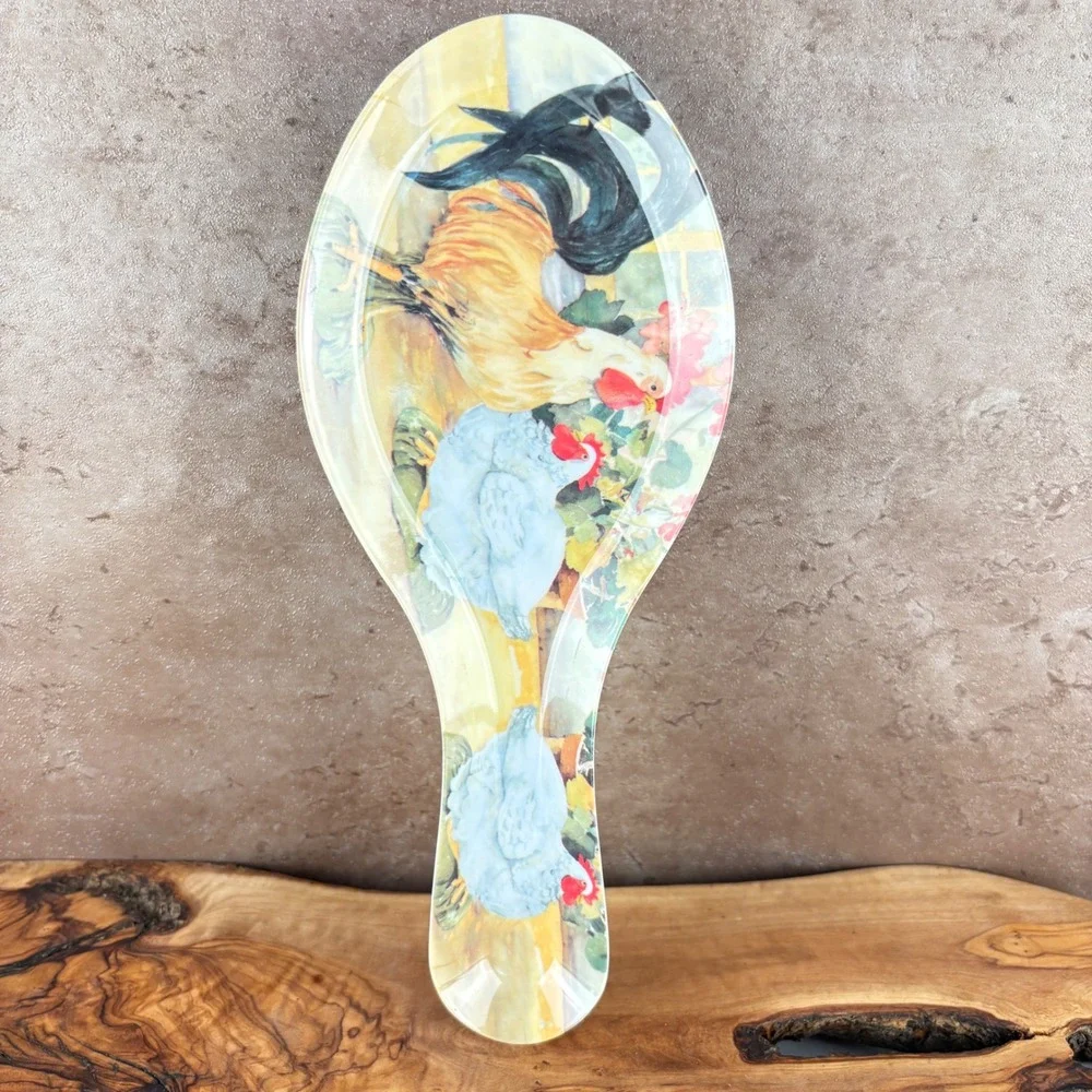 Keller-Charles Philadelphia Melamine Rooster Hen Farmhouse Spoon Rest